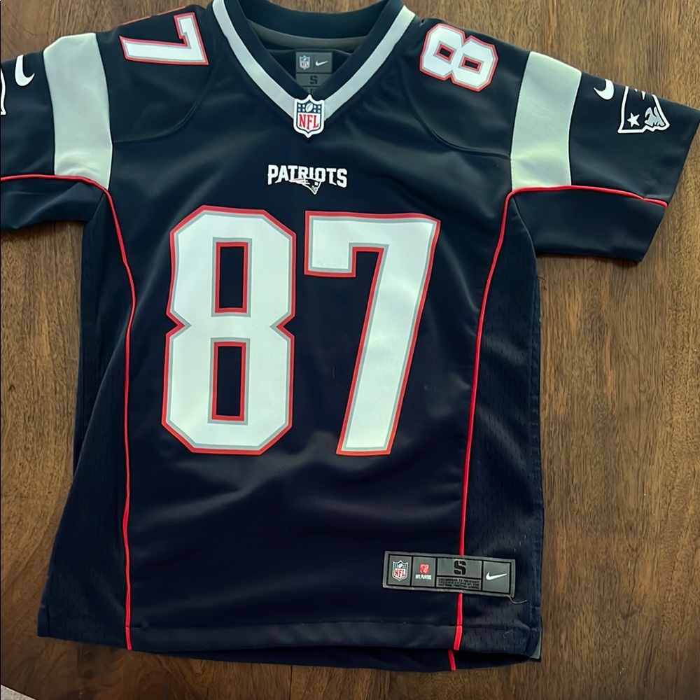 Nike Patriots Gronk Blue and Red Jersey